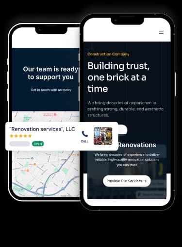 Phone mockups showing AI assistant in action